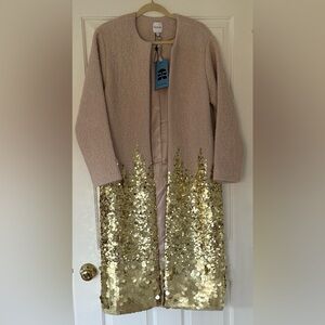 Hunter Bell Light Pink and Gold Sequin “City Lights” Coat